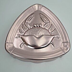 VTG West Bend Crab Copper Tin Mold Hang Loop Wall Decor Made in the USA Beach